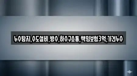 누수탐지,수도설비,방수,하수구소통,책임보험3억,가건누수