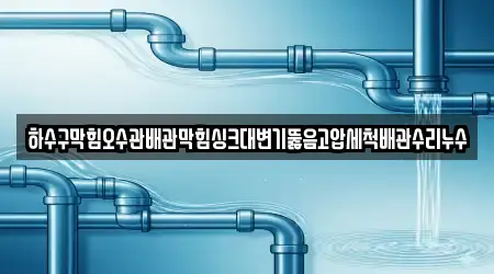 하수구막힘오수관배관막힘싱크대변기뚫음고압세척배관수리누수