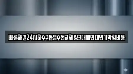 빠른해결24시하수구뚫음수전교체싱크대세면대변기막힘비용