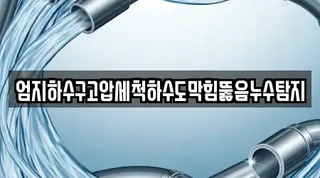 엄지하수구고압세척하수도막힘뚫음누수탐지