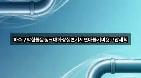 하수구막힘뚫음싱크대화장실변기세면대뚫기비용고압세척